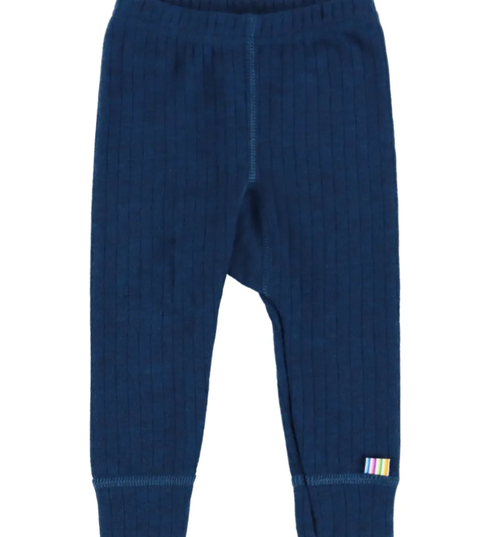 Joha Leggings - Uld - Rib - Mørk Turkis