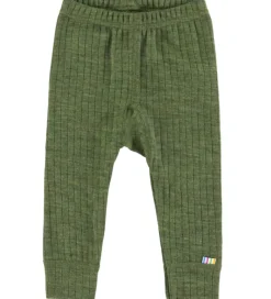Joha Leggings - Uld - Rib - Mørk Oliven