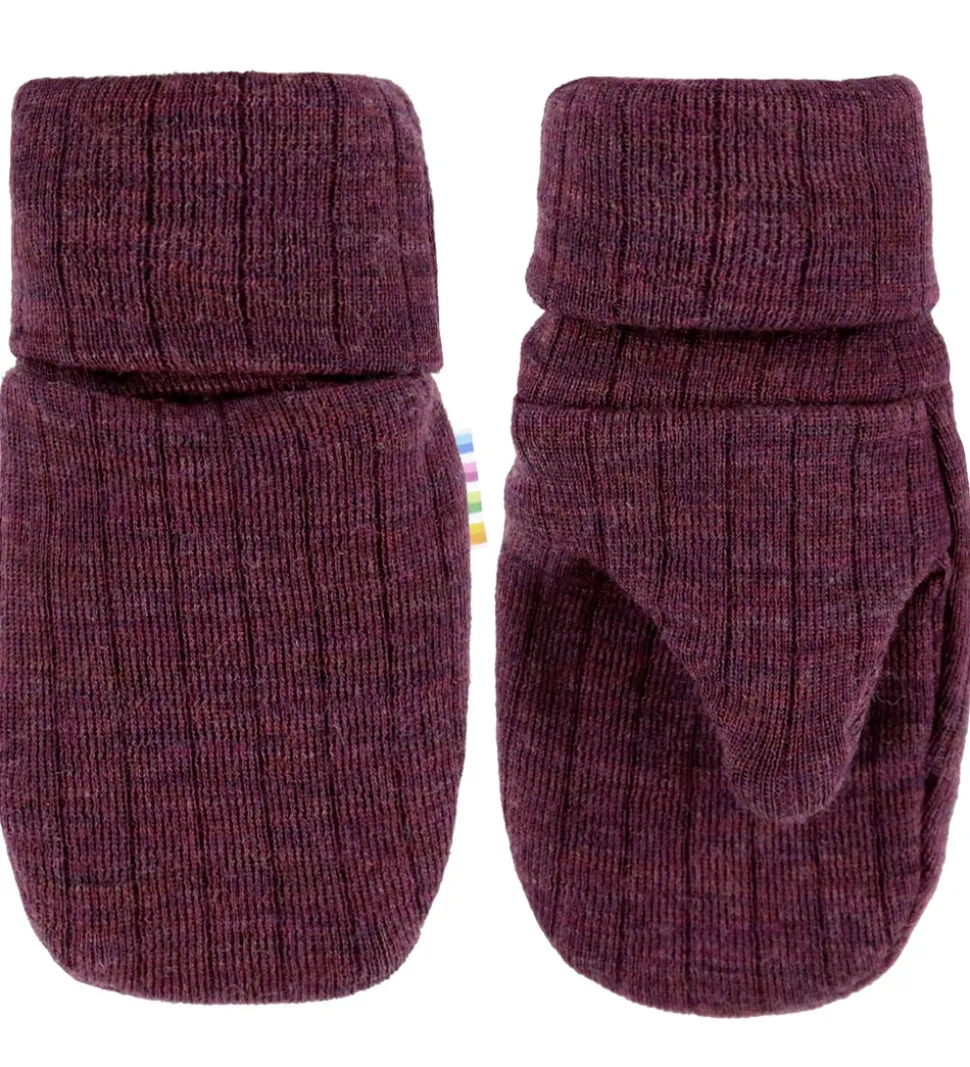 Joha Luffer - Uld - Rib - Blomme