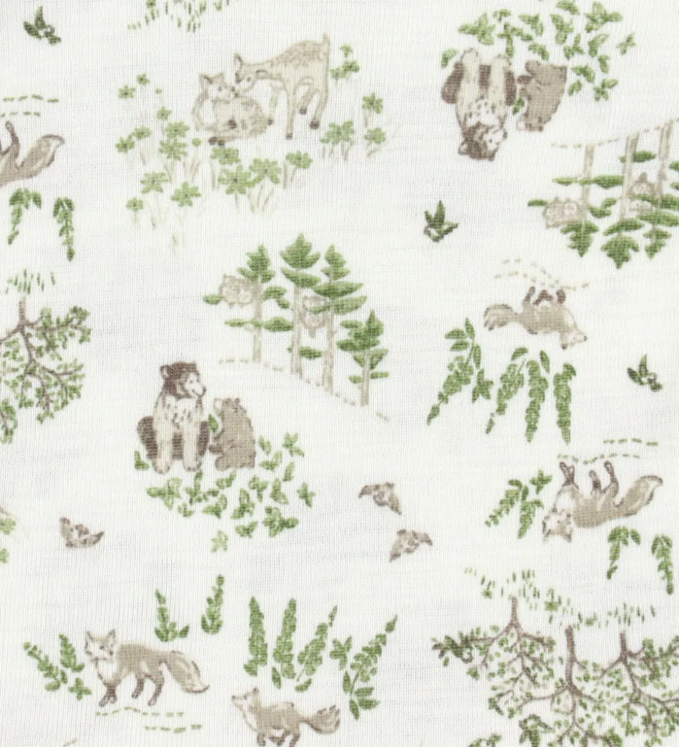 Joha Savlesmæk - Uld/Silke - Off White m. Træer