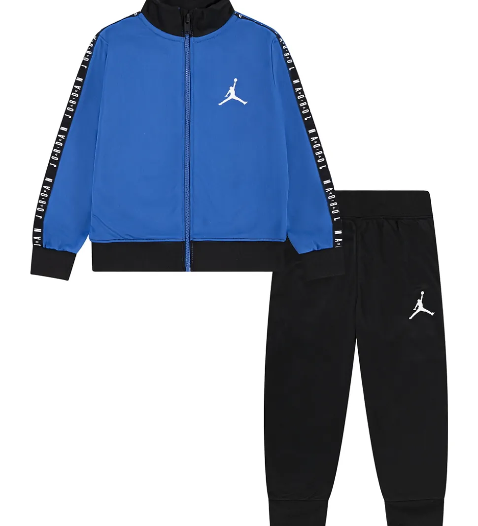 Jordan Træningssæt - Cardigan/Bukser - Sort/Sport Blue
