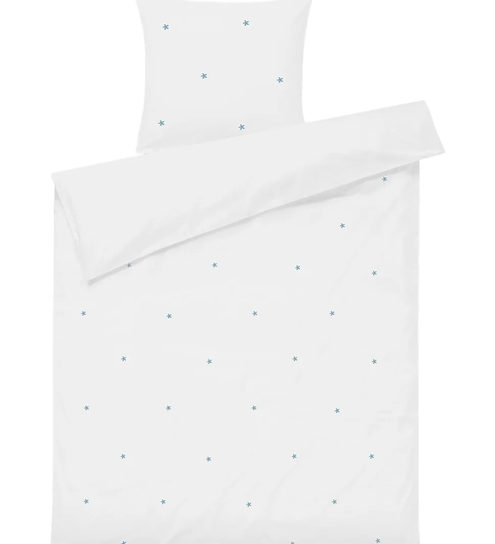 Juna Sengetøj - Daisy - Baby - Hvid/ Lyseblå