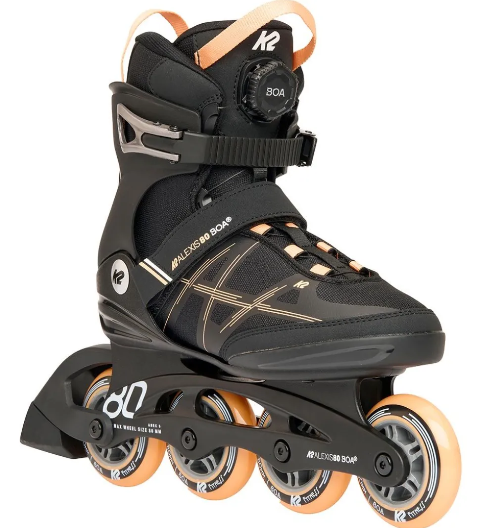 K2 Rulleskøjter - Alexia 80 Boa - Sort/Orange - Inliner