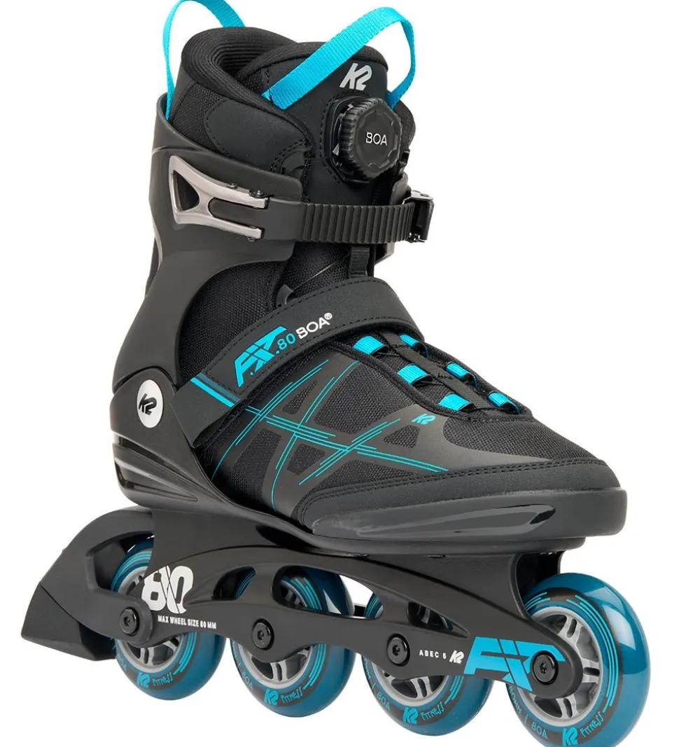 K2 Rulleskøjter - F.I.T. 80 Boa - Blå/Sort - Inliner