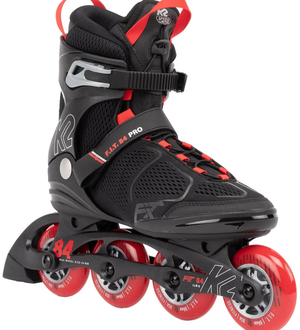 K2 Rulleskøjter - F.I.T 84 Pro - Sort/Rød - Inliner
