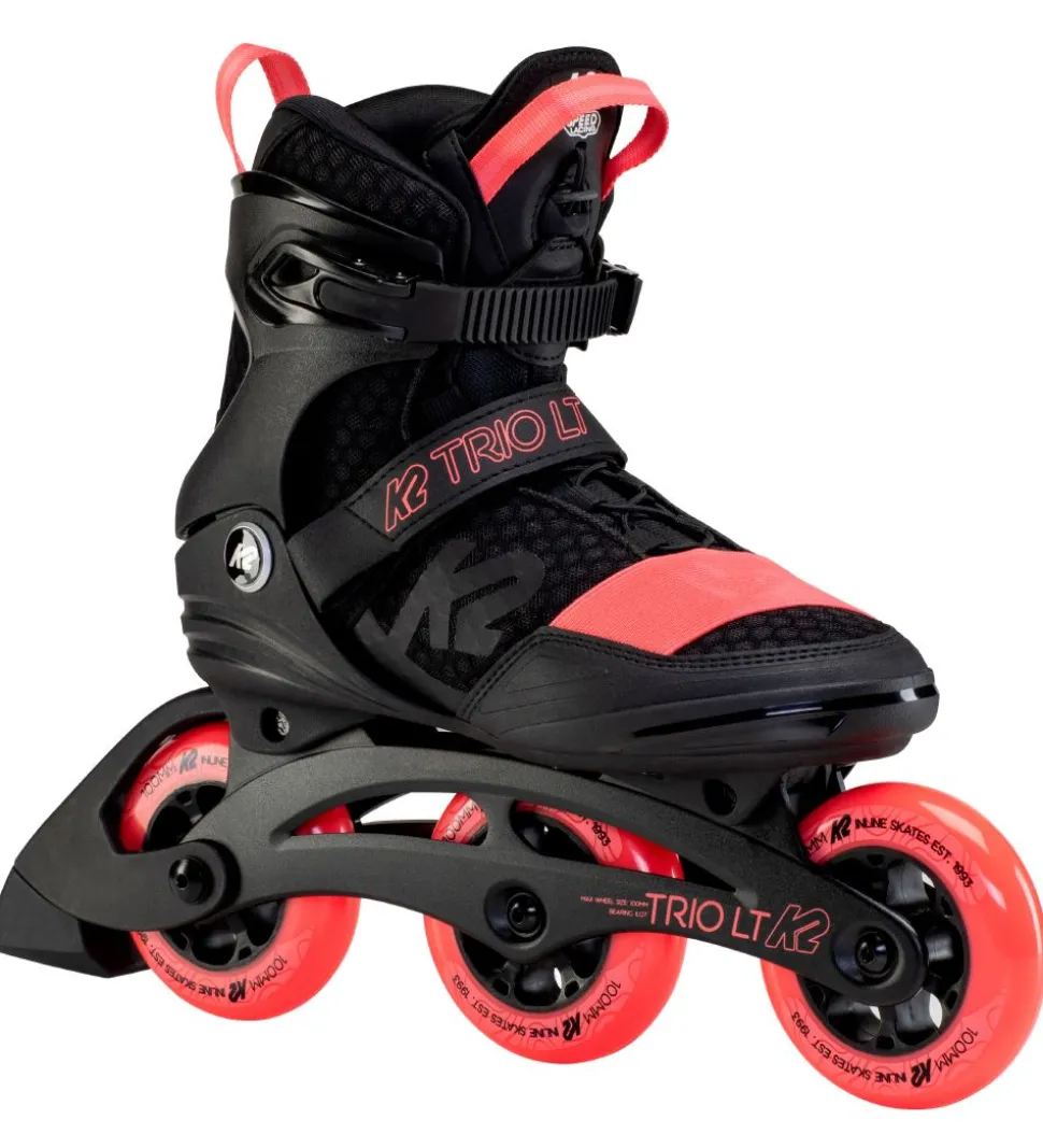 K2 Rulleskøjter - Trio LT 100 W - Sort/Koral - Inliner