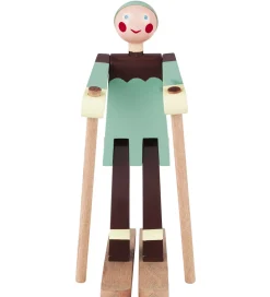 Kay Bojesen Træfigur - Skiløber Boje - Dreng 16 cm - Grøn