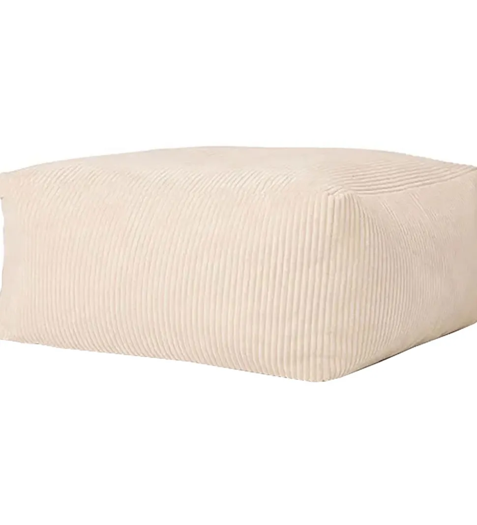 Kids Concept Puf - 85x85x34 cm - Fløjl - Off-White