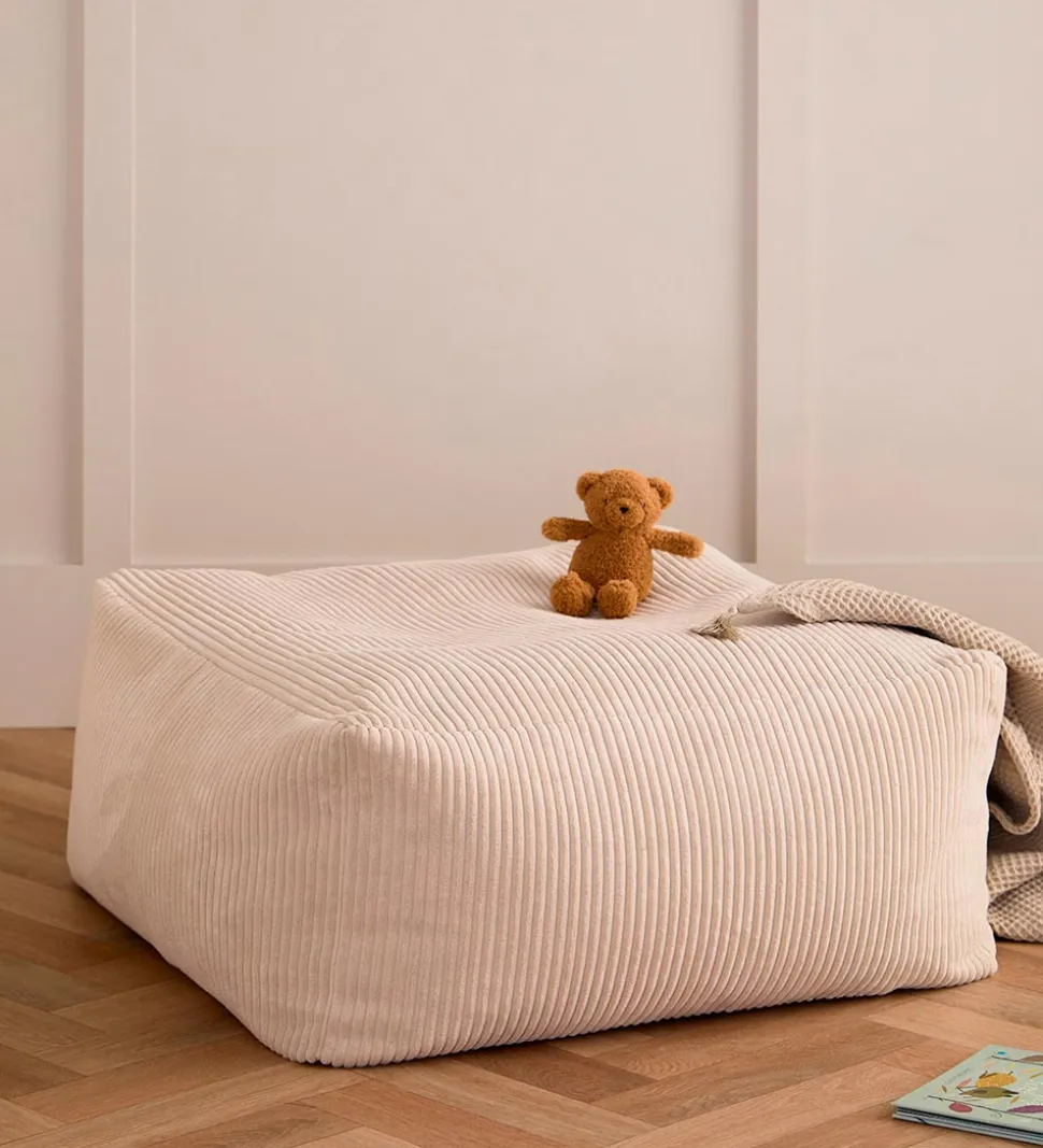 Kids Concept Puf - 85x85x34 cm - Fløjl - Off-White