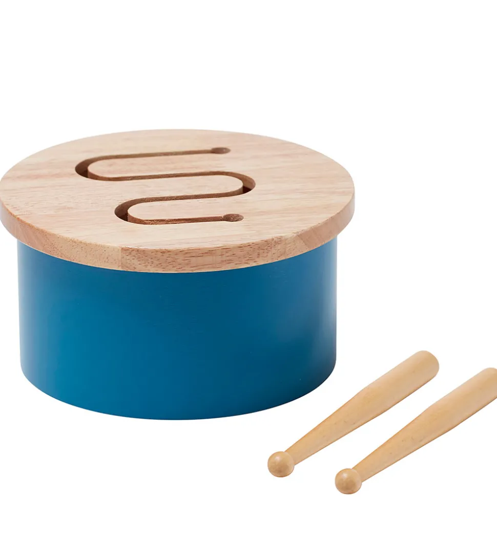 Kids Concept Trælegetøj - Tromme Mini - 16,5 x 9 cm - Blå