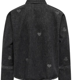 Kids Only Skjorte - KogGrace - Washed Black/ Heart Embroide