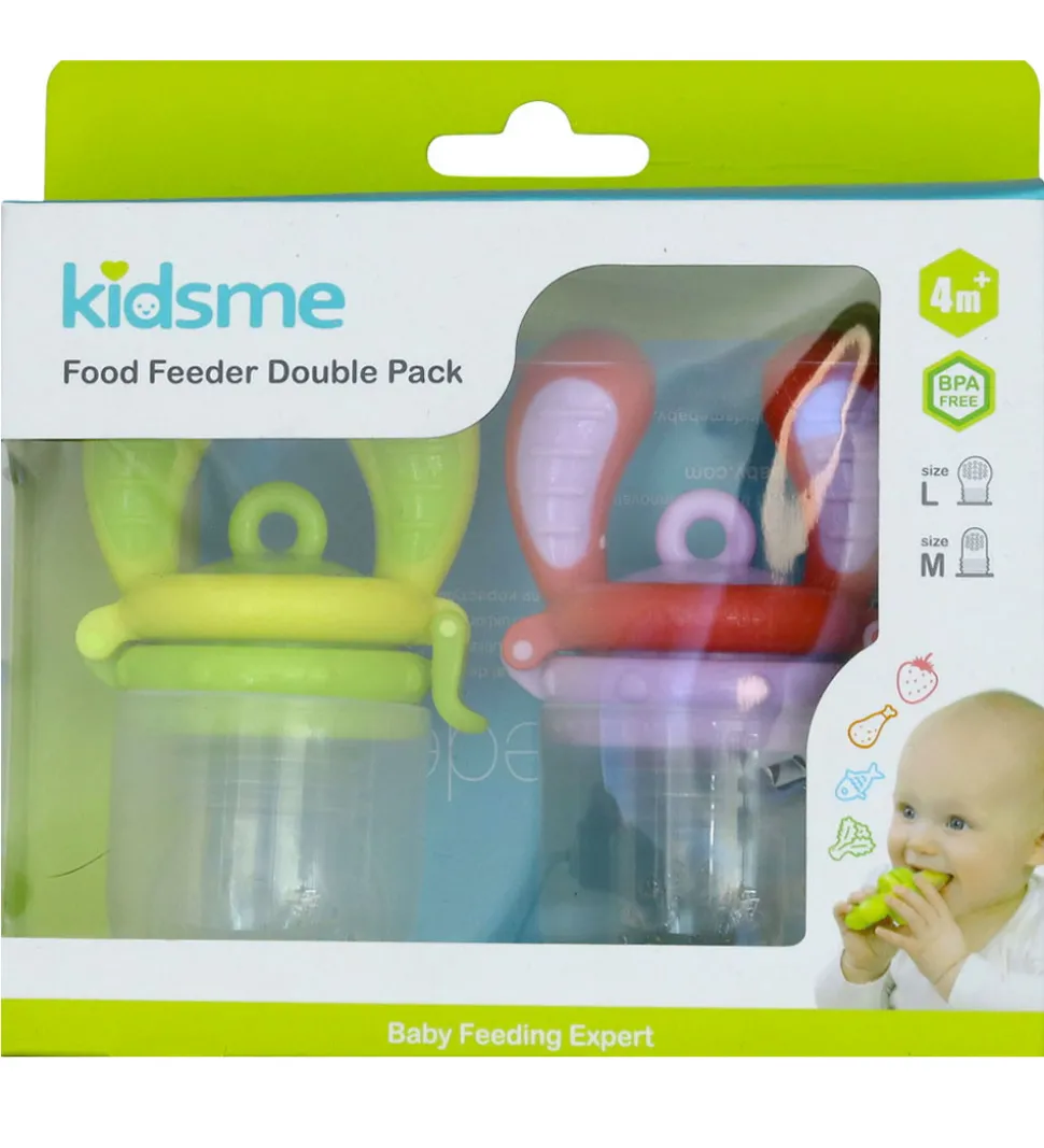 KidsMe Food Feedere - 2-pak - M/L - Laveder/Lime