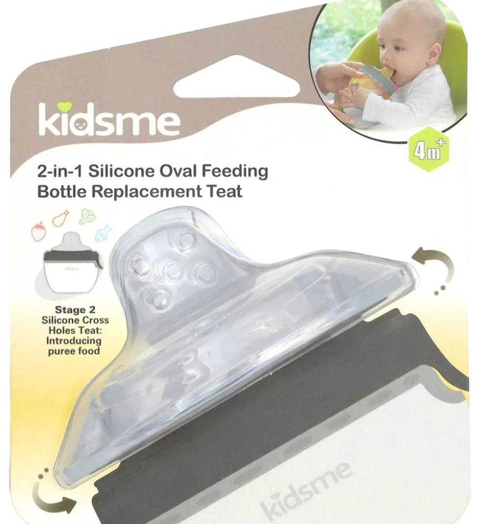 KidsMe Silikonesut - 4 mdr. - 2-i-1 Fodringssystem