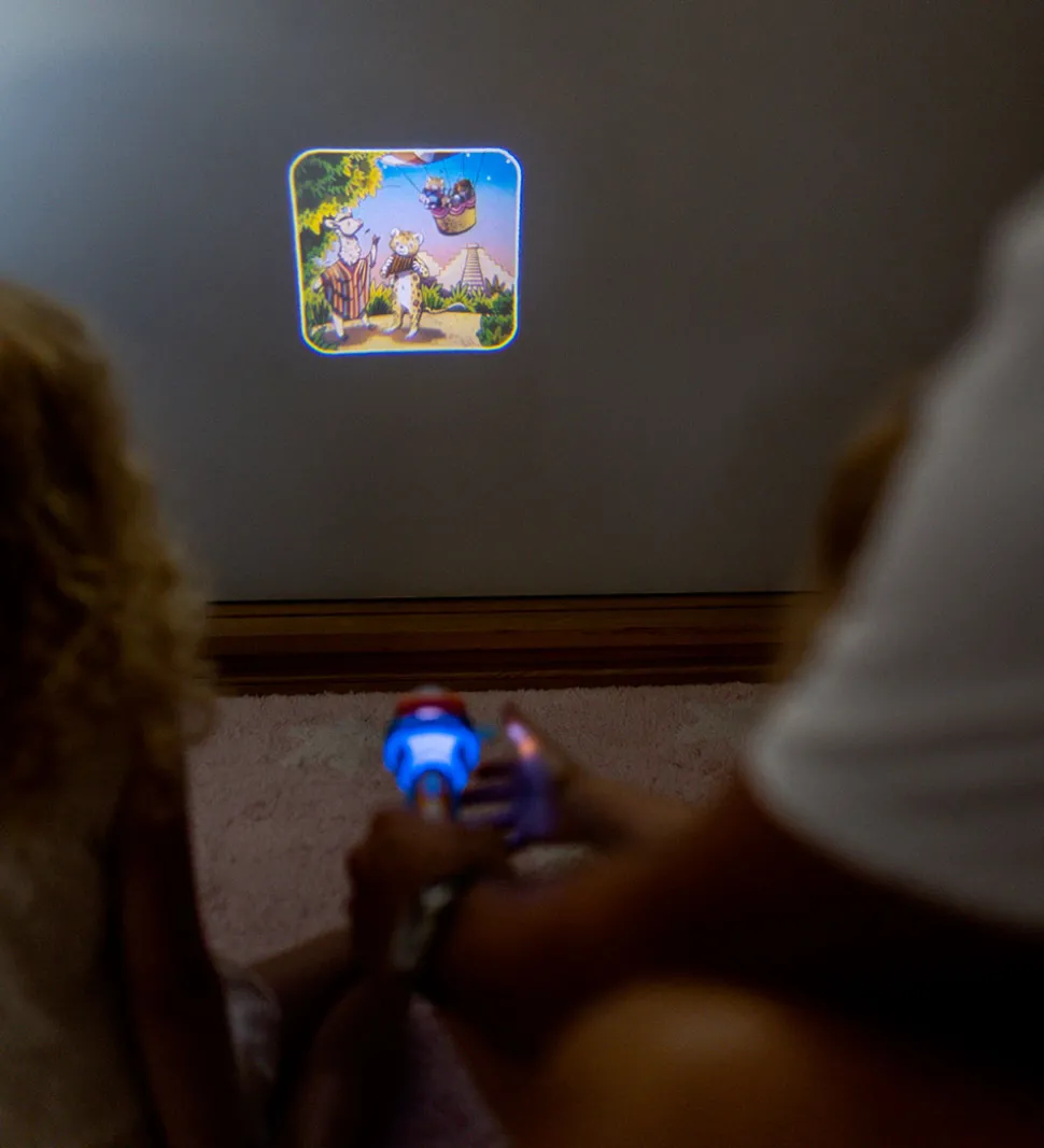 Kidywolf Lommelygte m. Historier - Kidyslide - Blå