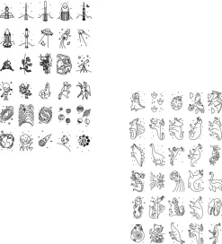 Kidywolf Refill Tegnemotiver - 60 motiver - Dinosaur/Galaxy