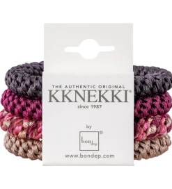 Kknekki Hårelastikker - 4-pak - Brun/Beige/Red