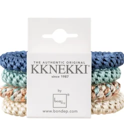 Kknekki Hårelastikker - 4-pak - Blå/Grøn/Creme