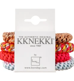 Kknekki Hårelastikker - 4-pak - Blå/Beige/Pink/Gul