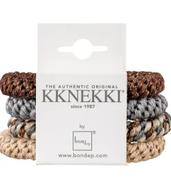 Kknekki Hårelastikker - 4-pak - Beige/Brun/Grå