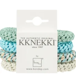 Kknekki Hårelastikker - 4-pak - Blå Glitter