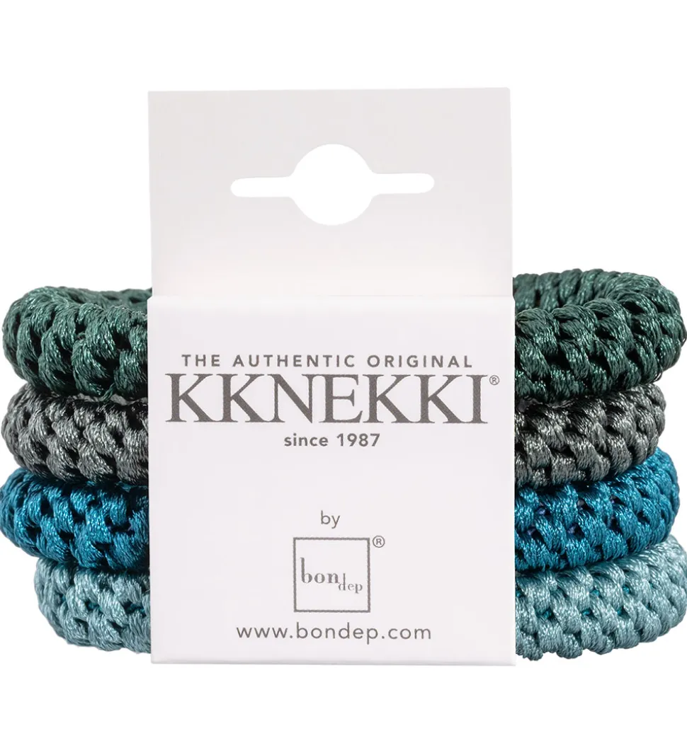 Kknekki Hårelastikker - 4-pak - Blå/Grøn