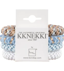 Kknekki Hårelastikker - 4-pak - Blå/Hvid/Beige