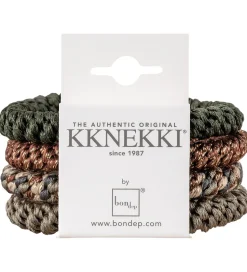 Kknekki Hårelastikker - 4-pak - Green/Brown