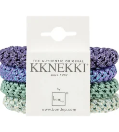 Kknekki Hårelastikker - 4-pak - Lilla/Grøn Glitter