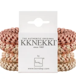 Kknekki Hårelastikker - 4-pak - Pink/Beige