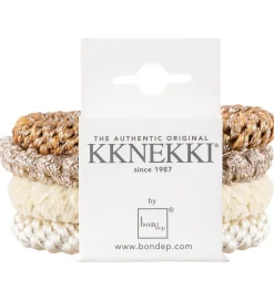 Kknekki Hårelastikker - 4-pak - Brun/Beige/hvid