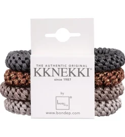 Kknekki Hårelastikker - 4-pak - Brun Mix