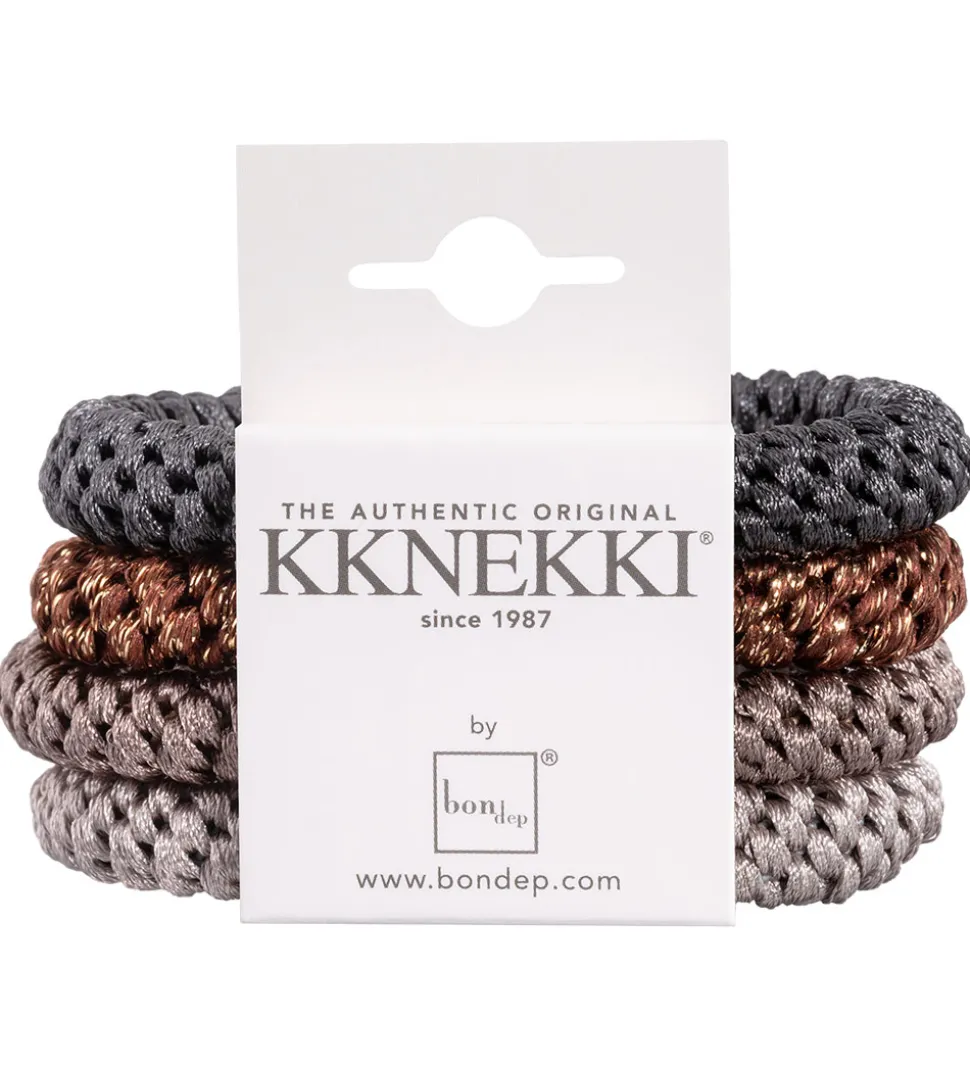 Kknekki Hårelastikker - 4-pak - Brun Mix