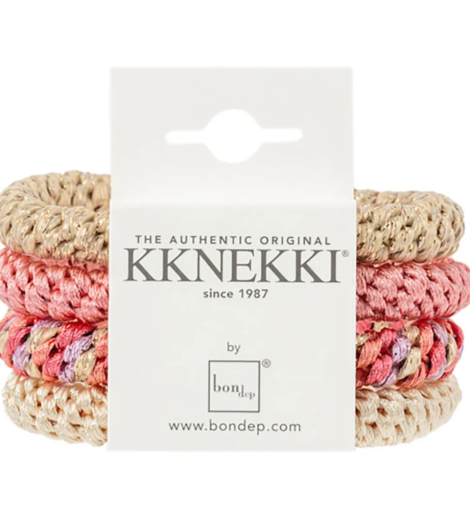 Kknekki Hårelastikker - 4-pak - Pink Glitter