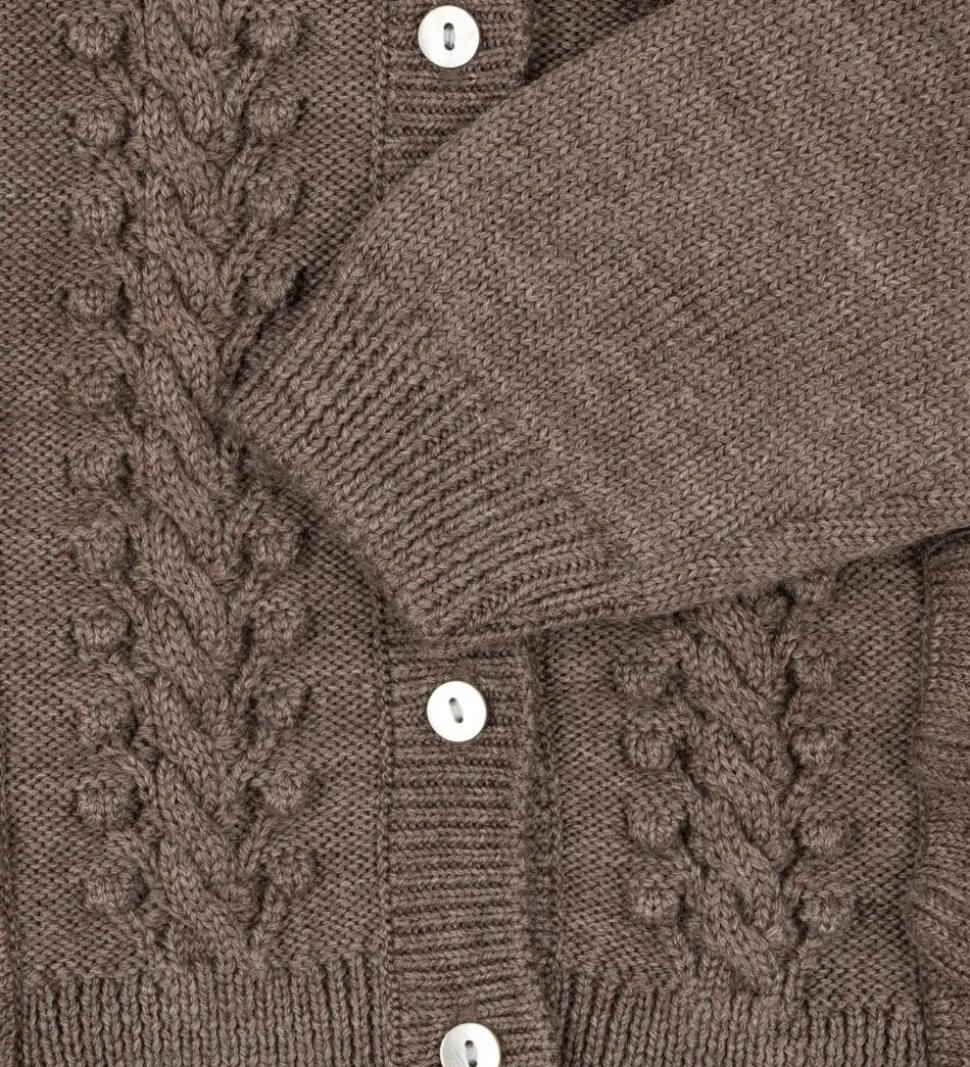 Konges Sløjd Cardigan - Uld - Strik - Fiol Frill - Brunmeleret
