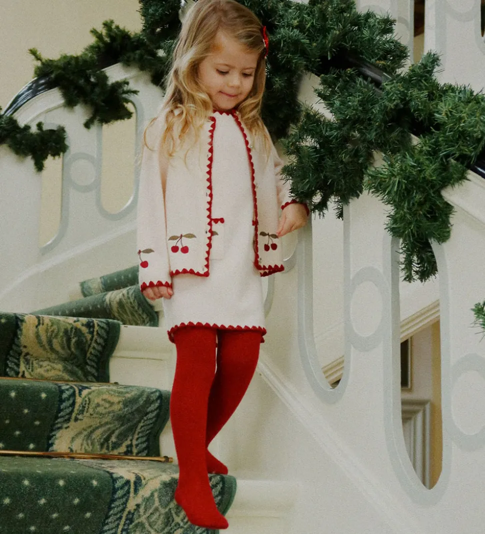 Konges Sløjd Cardigan - Uld - Collette - Off White m. Kirsebær