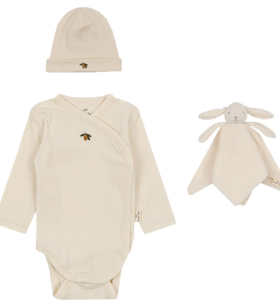 Konges Sløjd Gaveæske - Nusseklud/Hue/Body l/æ - Offwhite - Lemo