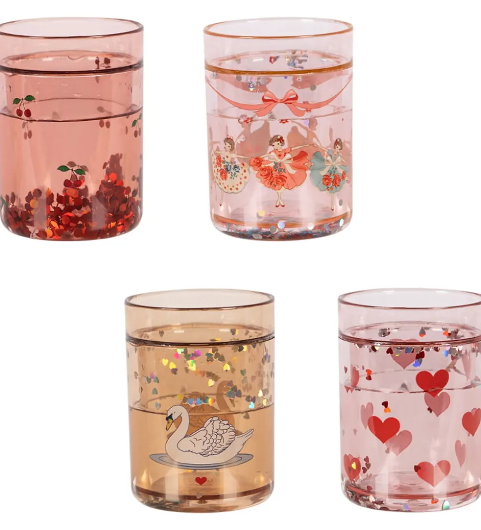 Konges Sløjd Glitterkopper - 4-pak - Rose Multi