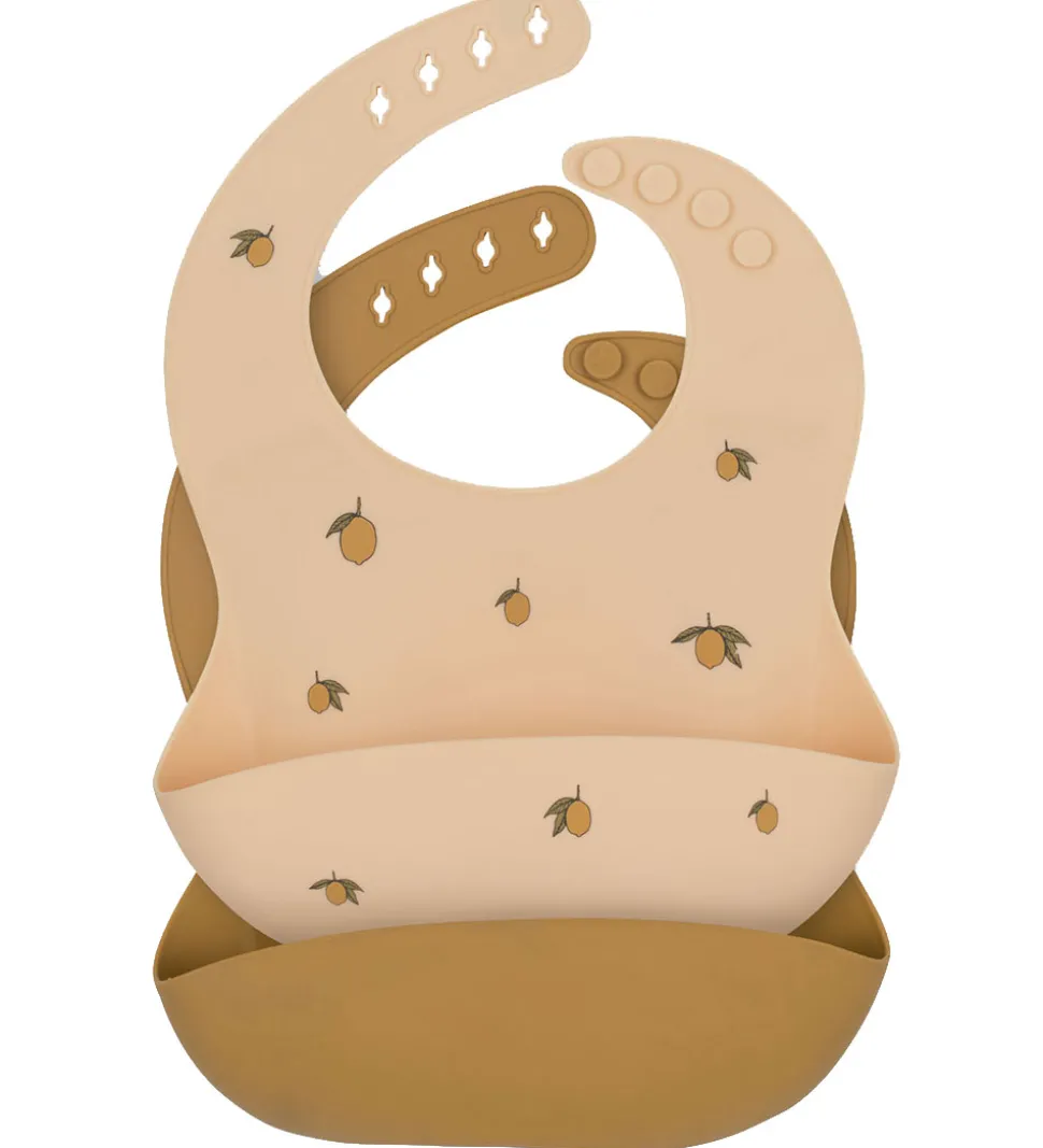 Konges Sløjd Hagesmække - Silikone - 2-pak - Lemon/Almond