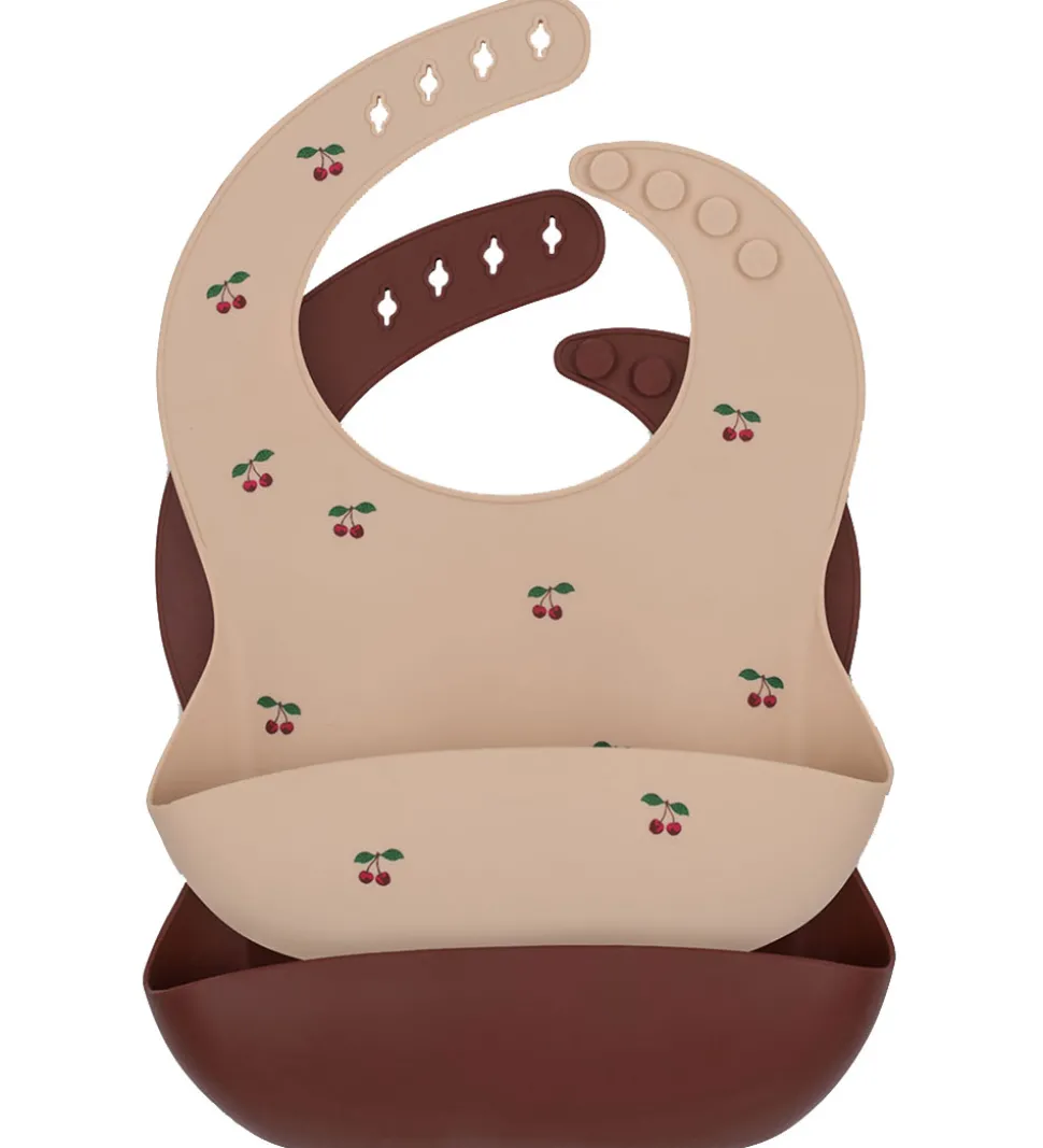 Konges Sløjd Hagesmække - Silikone - 2-pak - Cherry/Mocca