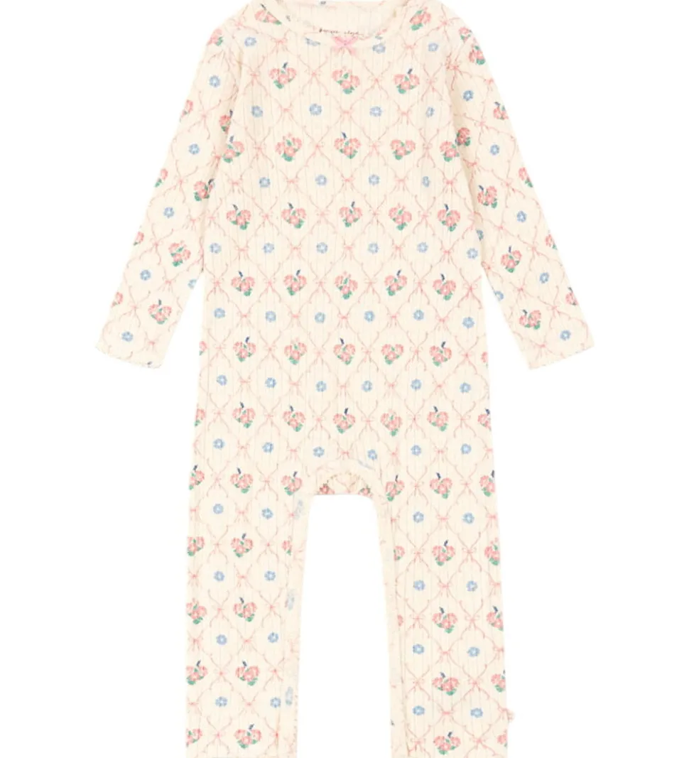 Konges Sløjd Heldragt - Rib - Minnie - Fleur Decor m. Hulmønster