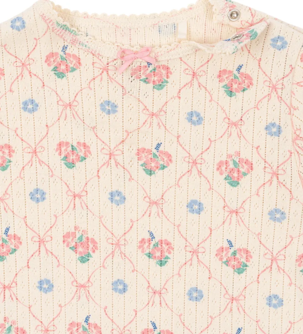 Konges Sløjd Heldragt - Rib - Minnie - Fleur Decor m. Hulmønster