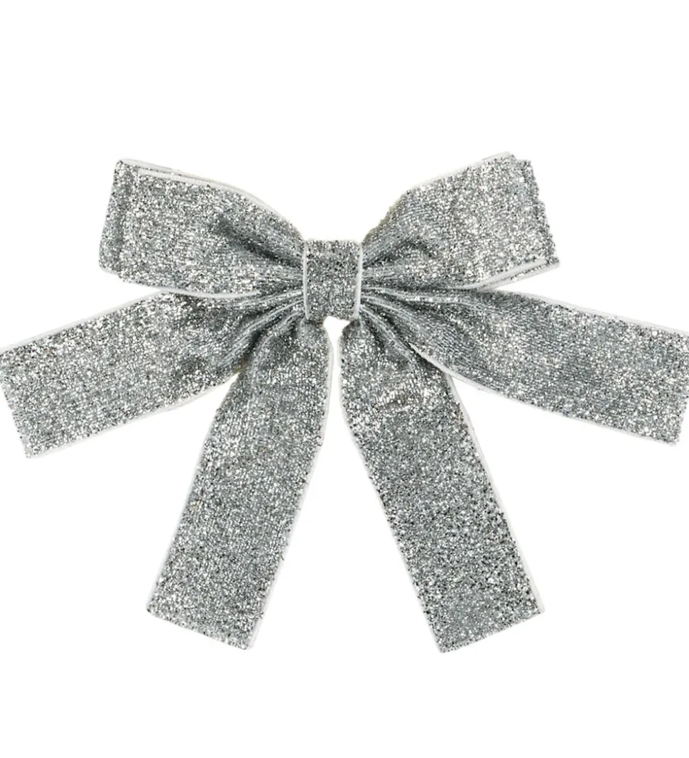 Konges Sløjd Hårsløjfe - 10 cm - Sølv m. Glimmer