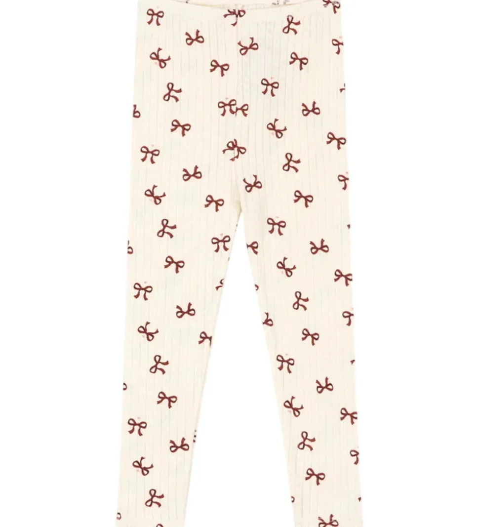 Konges Sløjd Leggings - Minnie - Bow Rouge m. Hulmønster