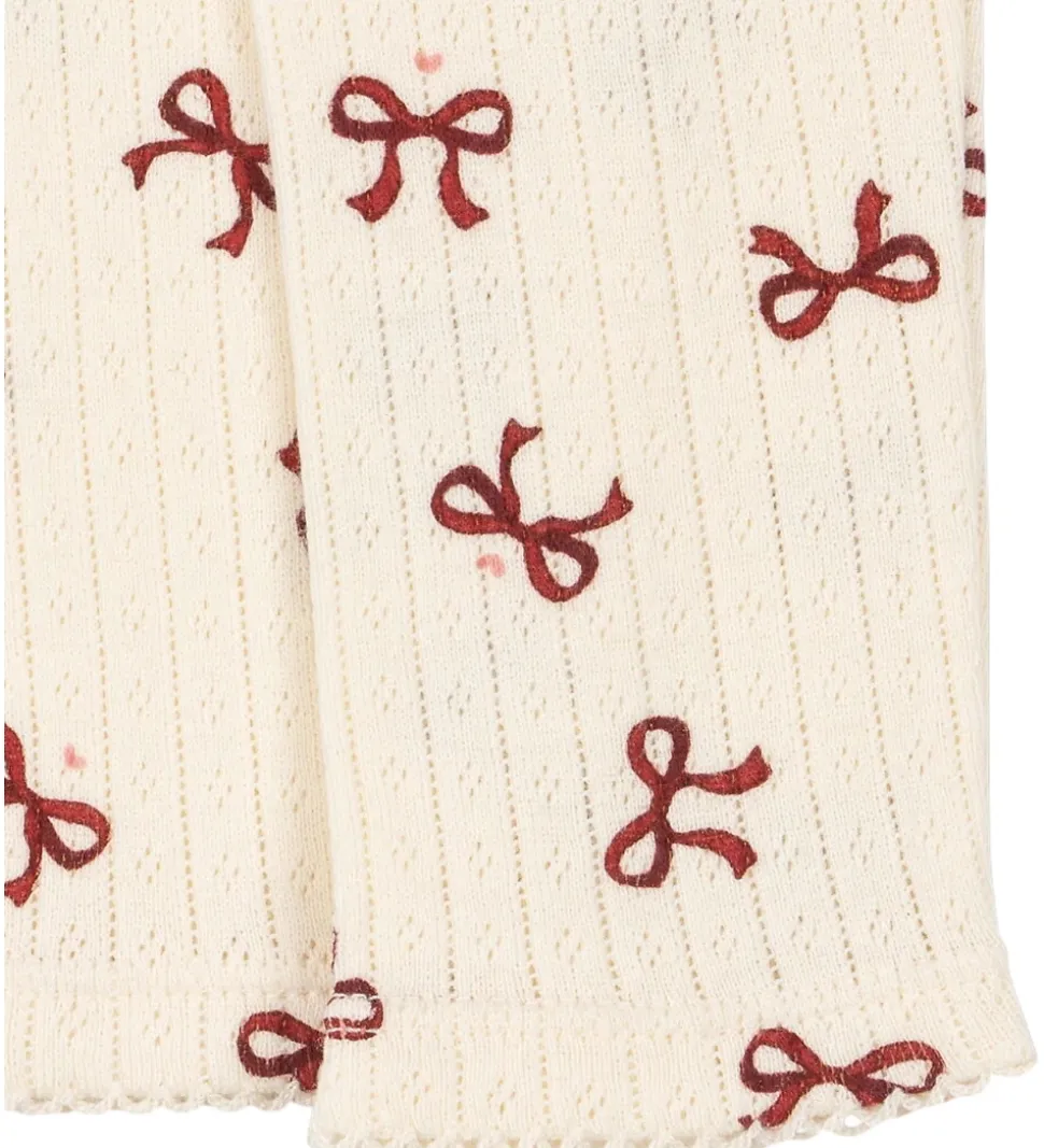 Konges Sløjd Leggings - Minnie - Bow Rouge m. Hulmønster