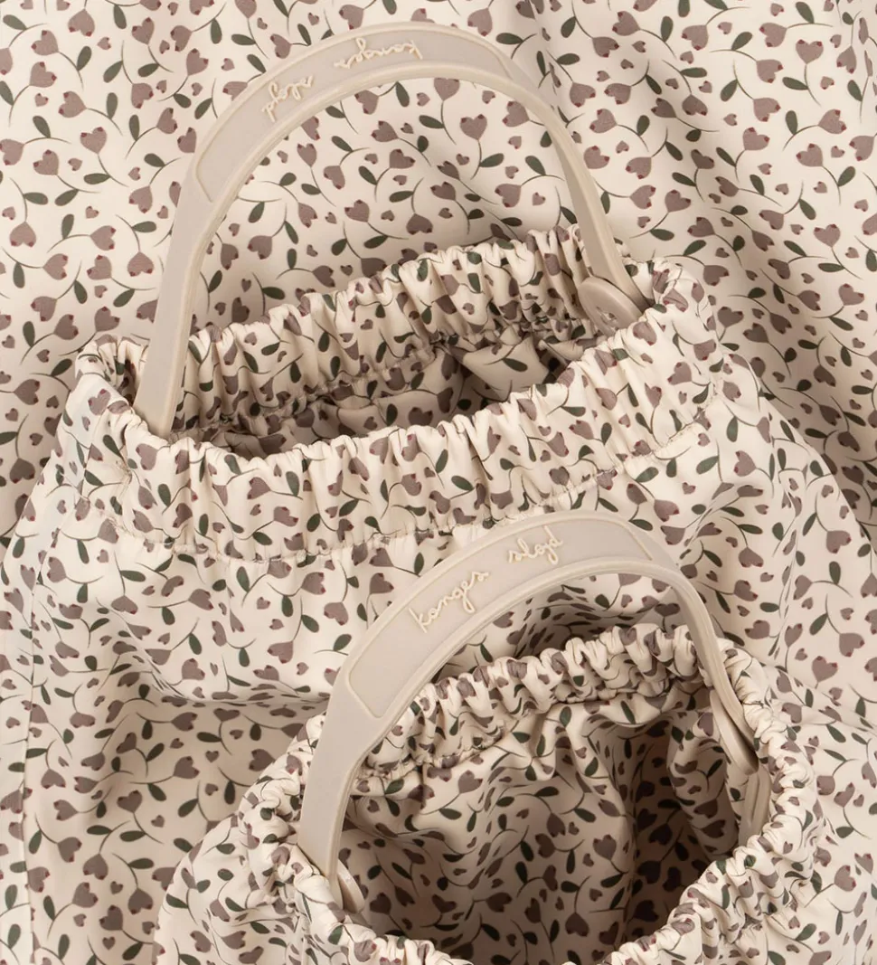 Konges Sløjd Regntøj m. Seler/Fleece - PU - Rainy Palme - Milk T