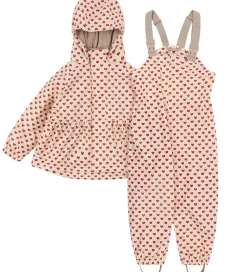 Konges Sløjd Regntøj m. Seler/Fleece - PU - Rainy Palme - Coeur