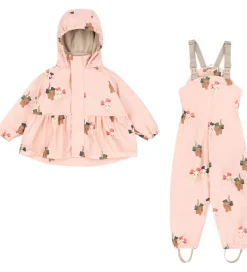 Konges Sløjd Regntøj m. Seler/Fleece - PU - Palme - Bow Kitty Pi