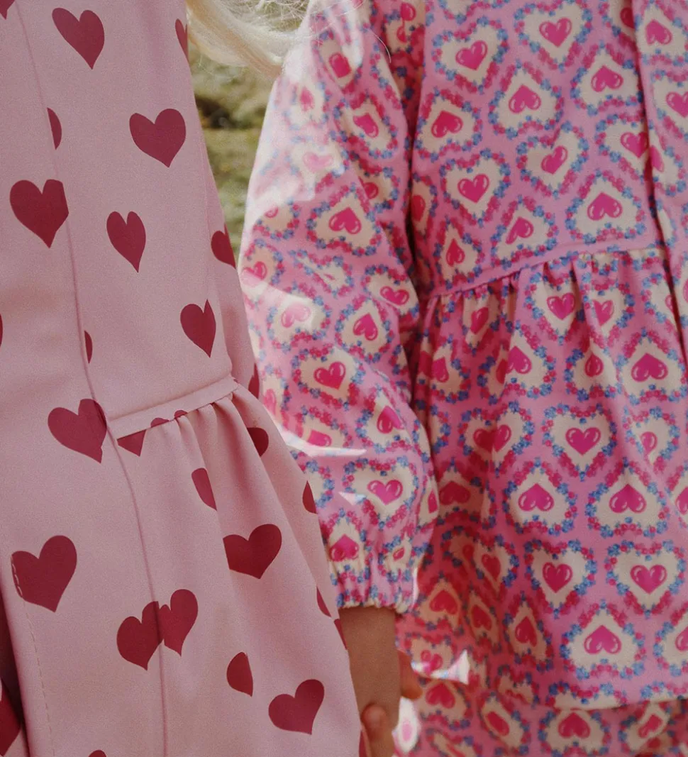 Konges Sløjd Regntøj m. Seler/Fleece - PU - Palme - Amour Pink