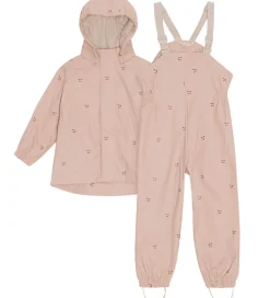 Konges Sløjd Regntøj m. Seler/Fleece - PU - Rainy Palme - Cherry