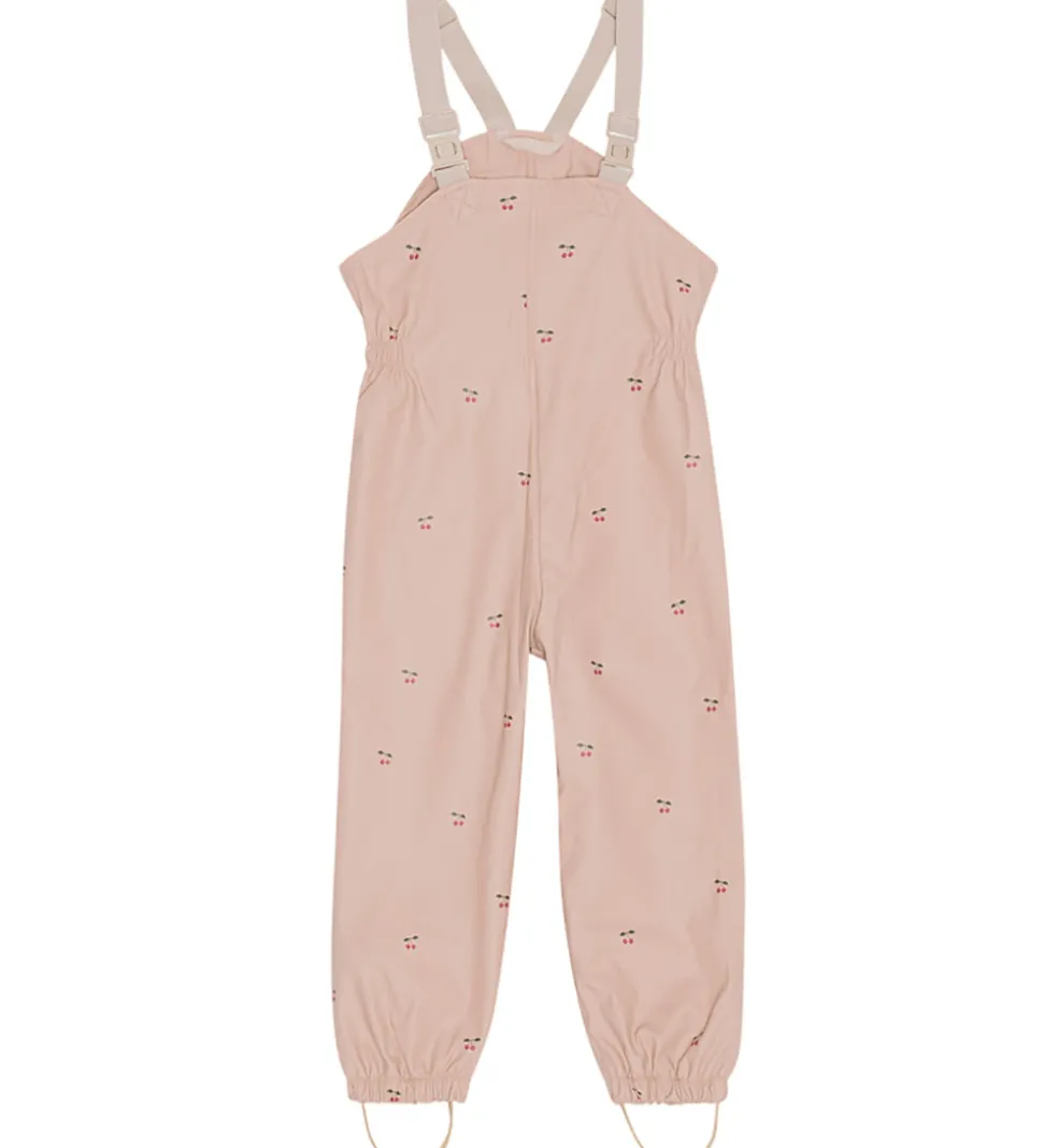 Konges Sløjd Regntøj m. Seler/Fleece - PU - Rainy Palme - Cherry